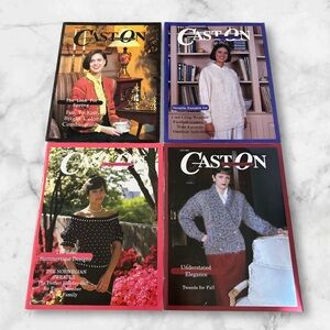 Vintage 1994 Cast On magazine lot of 4 knitting and crochet patterns
